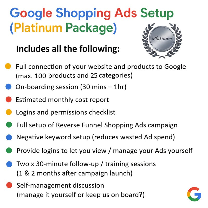Google Shopping Ads Setup (Platinum Package)
